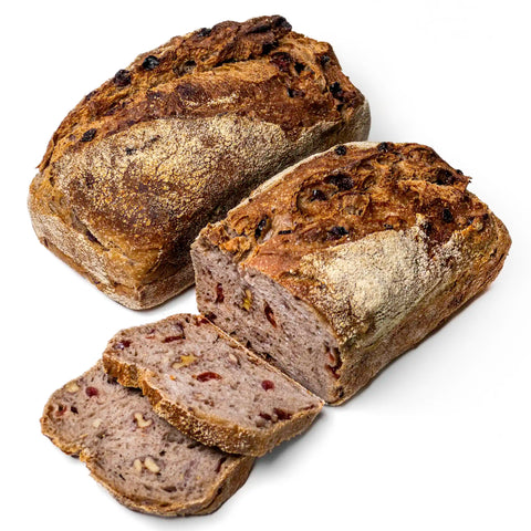 Sourdough bread with walnuts and cranberries