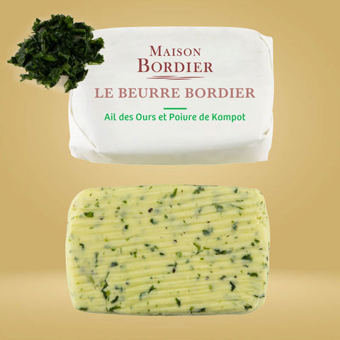 Maison Bordier Butter - Wild Garlic and Kampot Pepper - 125g / 4.4 oz